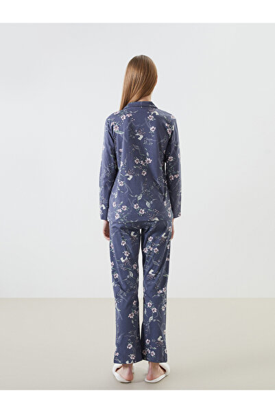 LC Waikiki Gömlek Yaka Çiçekli Kadın Pijama Takım