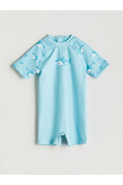 LC Waikiki Printed Boys' Swimming Shorts with Elastic Waist