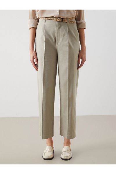 LC Waikiki Belted Waist Carrot Cut Women's Trousers
