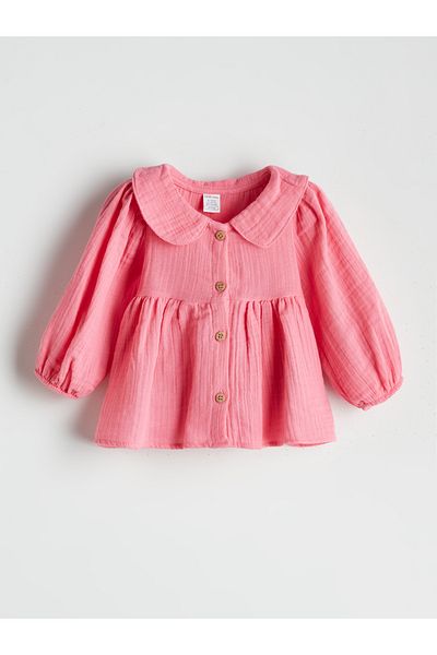 LC Waikiki Baby Collar Baby Girl Shirt and Pants 2-Piece