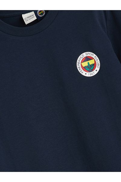 LC Waikiki Jungen-T-Shirt mit Rundhalsausschnitt und Fenerbahçe-Aufdruck