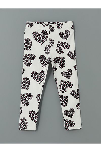 LC Waikiki Printed Girls' Leggings with Elastic Waist, 2-Piece