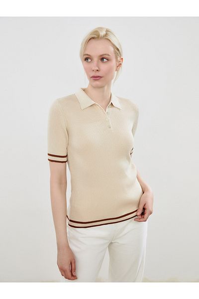 LC Waikiki Polo Neck Textured Women's T-Shirt