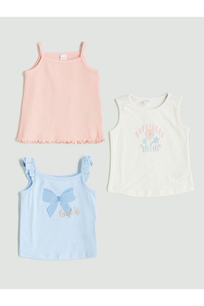 LC Waikiki Ribbon Detailed Girl's Undershirt 3-Piece