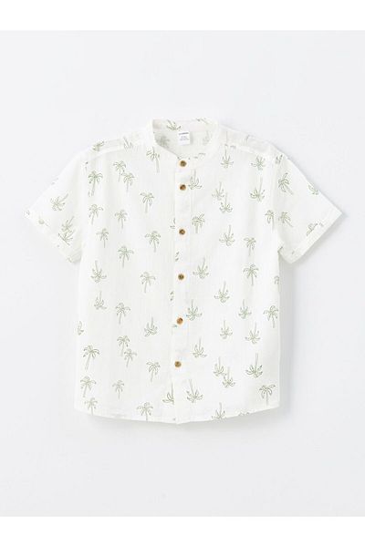 LC Waikiki Lcw Kids Judge Collar Short Sleeve Printed Baby Boy Shirt
