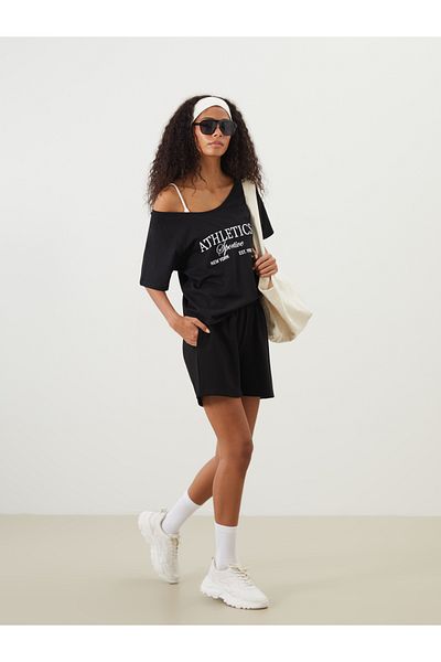 LC Waikiki Tricou sport pentru femei, cu decolteu rotund, imprimat