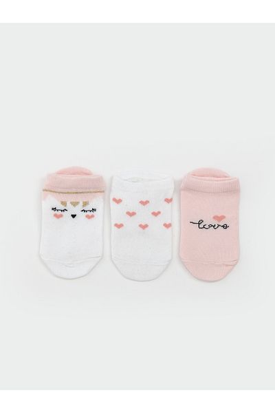LC Waikiki Printed Girl's Booties Socks 3-Piece