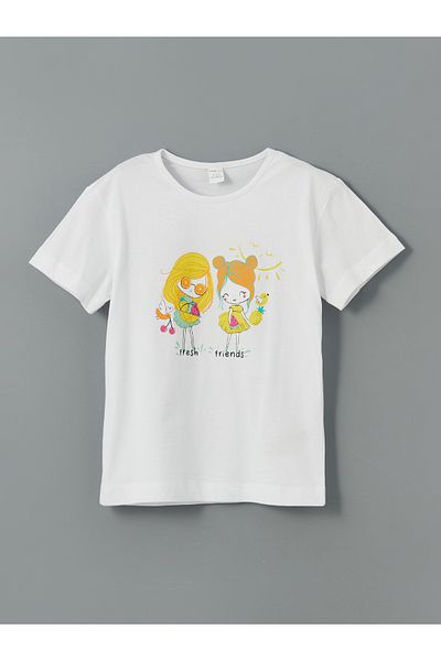 LC Waikiki Printed Girl's T-Shirt and Leggings 2-Piece
