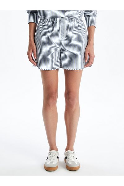 LC Waikiki Pantaloni scurți de damă cu dungi cu talie elastică
