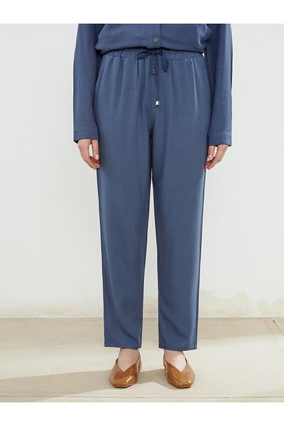 LC Waikiki Women's Linen Blended Pants with Elastic Waist