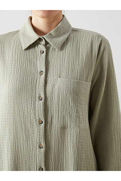 LC Waikiki Texturované dámské košilové šaty