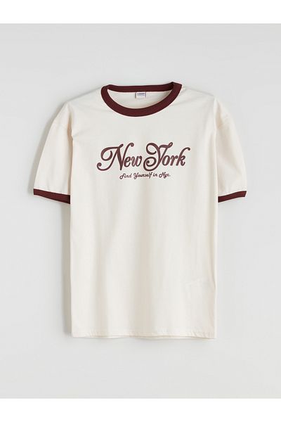 LC Waikiki Crew Neck New York Printed Boys T-Shirt and Shorts