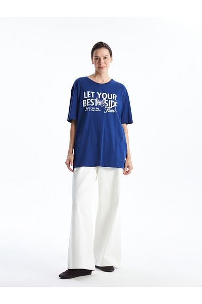 LC Waikiki Crew Neck Printed Oversize Women's T-Shirt