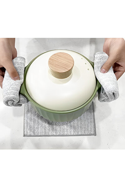 Herum Set of 5 reusable microfiber cloths, striped pattern, Multicolor, 30 x 30 cm