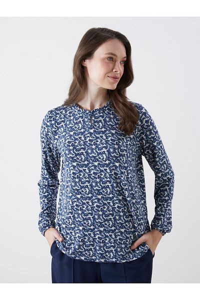 LC Waikiki Damenbluse mit Stehkragenmuster
