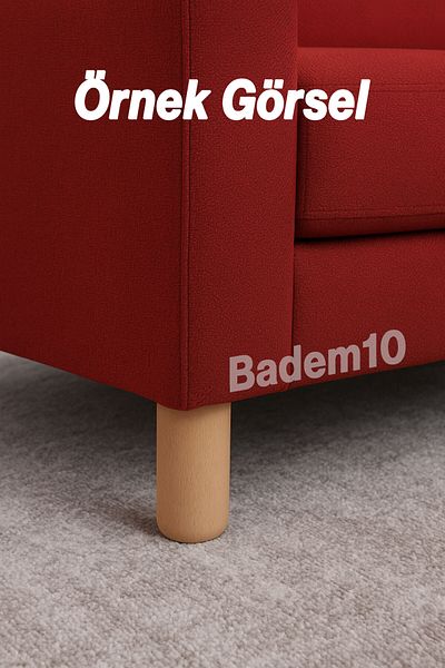 Badem10 Picior cilindru din lemn natural boem 15 cm Aparat inclus Mobilier Fotoliu Canapea Masă de cafea Picior de masă