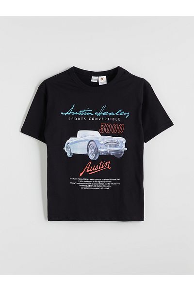 LC Waikiki Crew Neck British Motor Heritage Printed Boys' T-Shirt