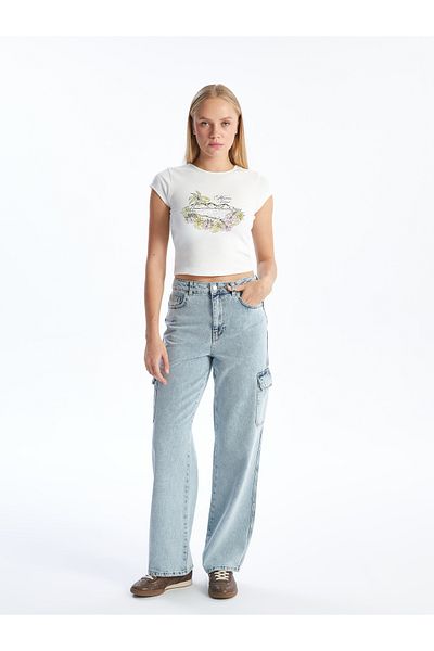 LC Waikiki Pantaloni cargo pentru femei Wideleg