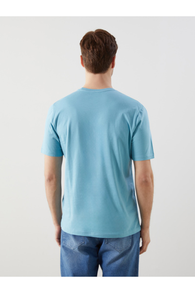 LC Waikiki Ανδρικό μπλουζάκι από χτενισμένο βαμβακερό κοντό μανίκι με λαιμόκοψη