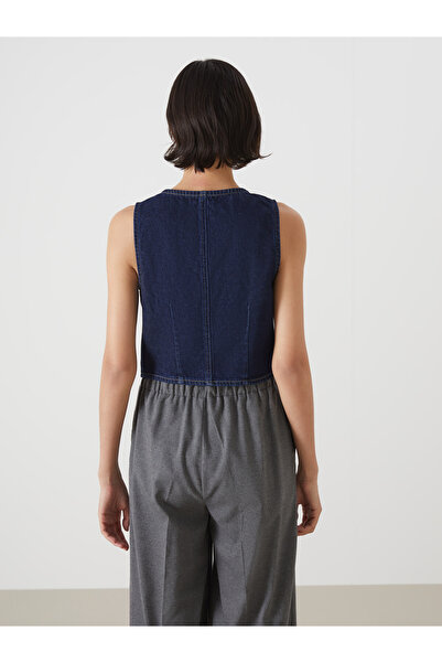 LC Waikiki V-Neck Women's Jean Vest