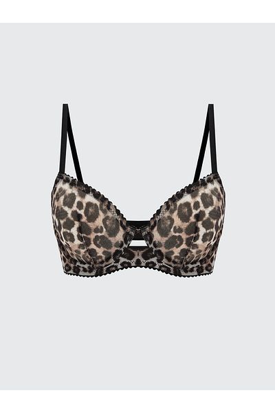 LC Waikiki Ausgestellter, ungepolsterter, ausgefallener T-Shirt-BH mit Leopardenmuster