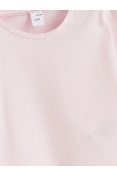 LC Waikiki Crew Neck Laced Combed Cotton Girls' Blouse
