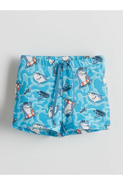 LC Waikiki Bedruckter Boxer-Badeanzug für Jungen mit elastischem Bund