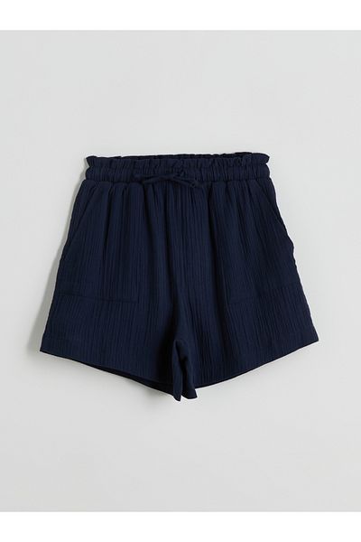 LC Waikiki Elastic Waist Textured Muslin Women's Shorts