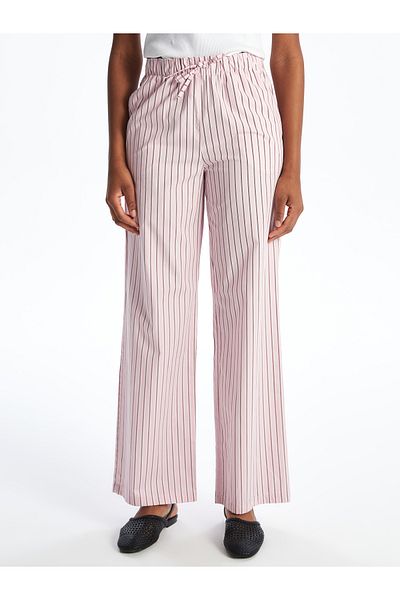 LC Waikiki Elastic Waist Striped Poplin Women's Trousers