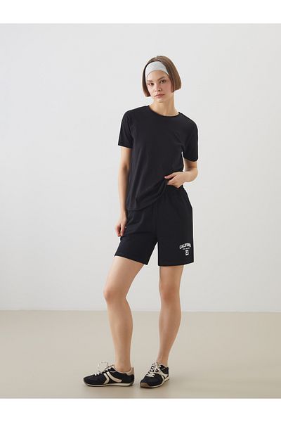 LC Waikiki Pantaloni scurți de damă cu imprimeu California cu talie elastică