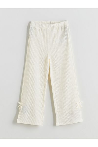 LC Waikiki Girls' Trousers with Elastic Waist and Bow Detail