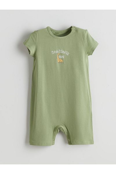 LC Waikiki Crew Neck Printed Baby Boy Jumpsuit