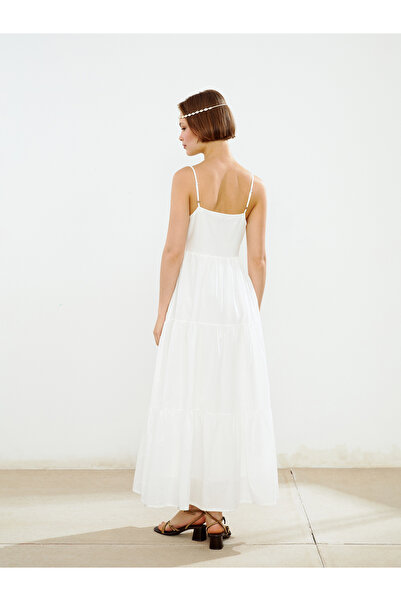 LC Waikiki Rochie din popelin cu bretele cu decolteu pătrat