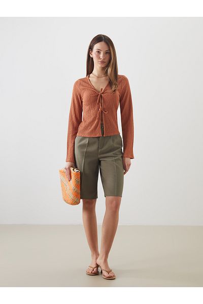 LC Waikiki V-Neck Textured Women's Cardigan