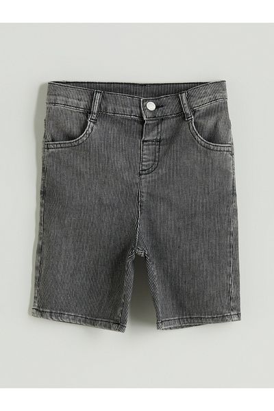 LC Waikiki شورت جينز مخطط للأولاد