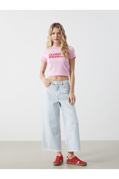 LC Waikiki Pantaloni de damă în jean Wideleg