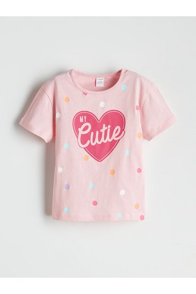 LC Waikiki Crew Neck Printed Girls' T-Shirt Set of 2
