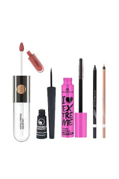 Essence 5-piece set for eye, lip and eyebrow beautification