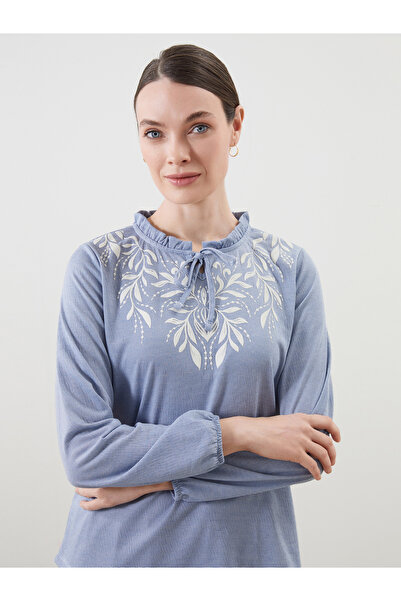 LC Waikiki Bluză de damă cu floare cu guler legat