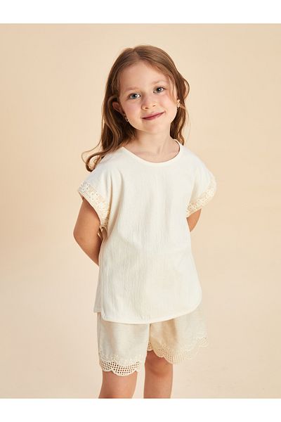 LC Waikiki Crew Neck Basic Girl's Blouse