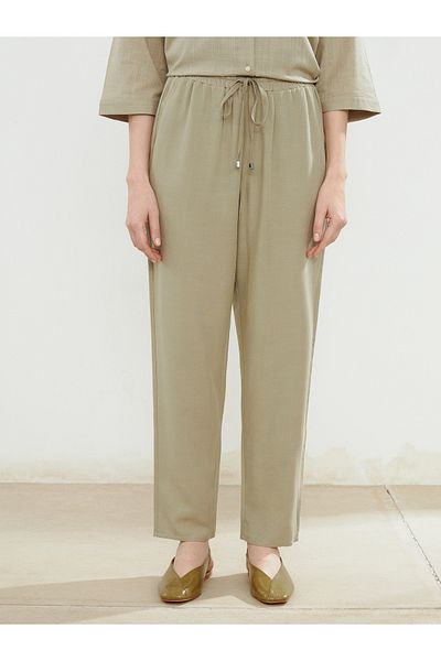 LC Waikiki Women's Linen Blended Pants with Elastic Waist