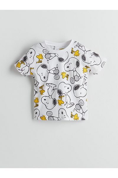 LC Waikiki Snoopy Printed Baby Boy Shorts Pajamas Set