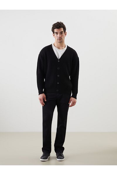 LC Waikiki Standard Mold V-Neck Men's Knitwear Cardigan