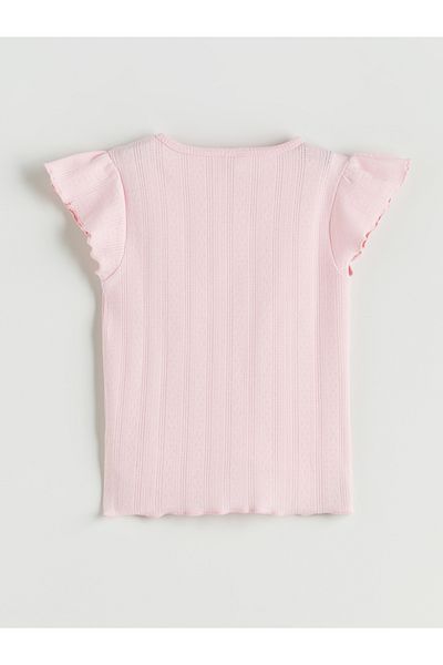 LC Waikiki Crew Neck Bow Detailed Girl's Crop T-Shirt