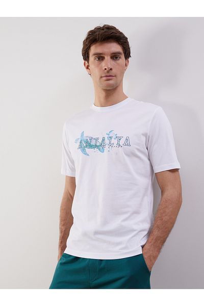 LC Waikiki Crew Neck Antalya Printed Combed Cotton Men's T-Shirt