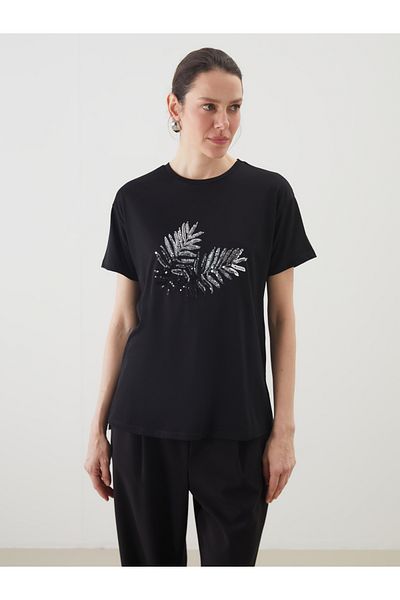 LC Waikiki Tricou de damă cu paiete cu paiete