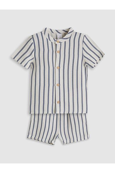 LC Waikiki Striped Baby Boy Shirt and Shorts 2-Piece