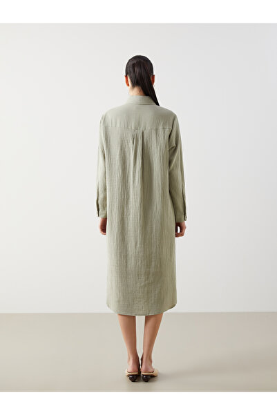 LC Waikiki Texturované dámské košilové šaty