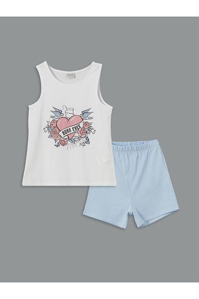 LC Waikiki Atletă și pantaloni scurți pentru fată cu gât crew