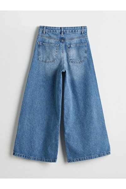 LC Waikiki Pantaloni de jeans pentru fete Wideleg Stone